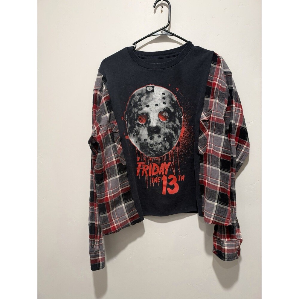 Rework Upcycle Grunge Oversize Horror Friday the 13th Top M/L